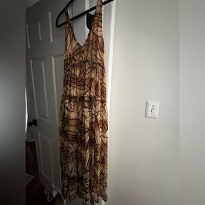NWT Free People Brown Patterned Tiered Maxi Dress